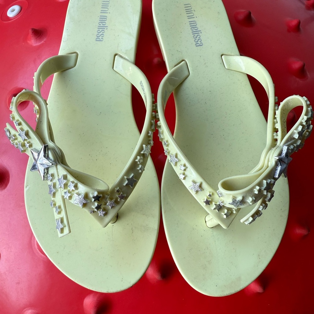 Mini Melissa Yellow Star Sandals